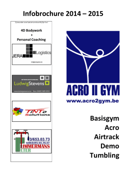 Infobrochure 2014 – 2015 Basisgym Acro Airtrack