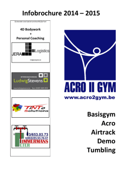 Infobrochure 2014 &ndash; 2015 Basisgym Acro Airtrack