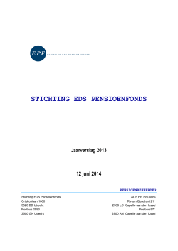 Jaarverslag 2013 - EDS Pensioenfonds