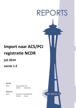 Import naar ACS/PCI registratie NCDR