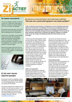 Nieuwsbrief April 2014