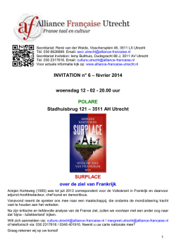 Invitation 20140206 - Alliance Fran&ccedil;aise Utrecht