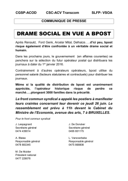 DRAME SOCIAL EN VUE A BPOST