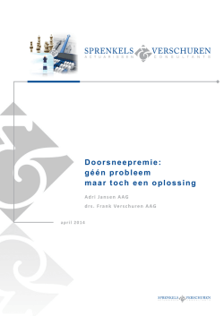 Doorsneepremie: g&eacute;&eacute;n probleem maar toch een oplossing