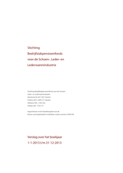 Jaarverslag 2013 - Pensioenfonds PSL
