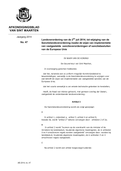 AB 2014 nr. 47 Wijziging Sanctielandsverordening