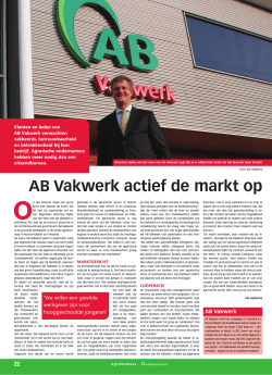 AB Vakwerk actief de markt op