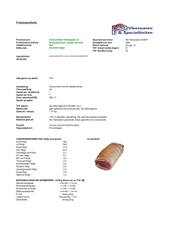 AB Vleeswaren receptuur en specificaties 21-11-2014