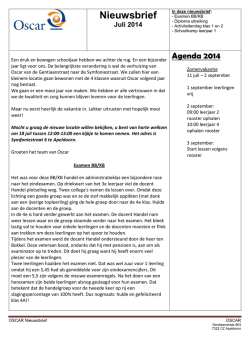 Juli 2014 - OSCAR Apeldoorn