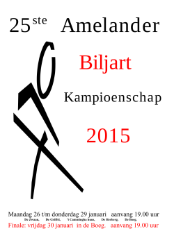 ABK 2015 Poster - Biljarten op Ameland