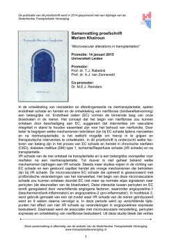 Download PDF - Nederlandse Transplantatie Vereniging