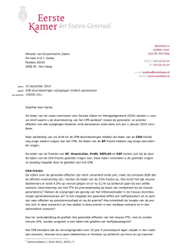 Nadere vragen Eerste Kamer over CPB