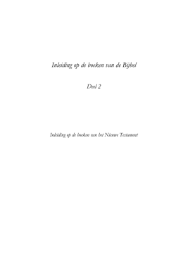 Inleiding op de boeken van het Nieuwe Testament