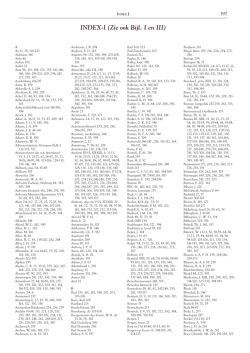 INDEX-I (Zie ook Bijl. I en III)
