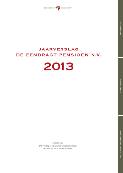 JAARVERSLAG DE EENDRAGT PENSIOEN N.V.