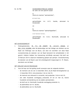 Nr. 34.796 SCHEIDSRECHTERLIJK VONNIS ter zake