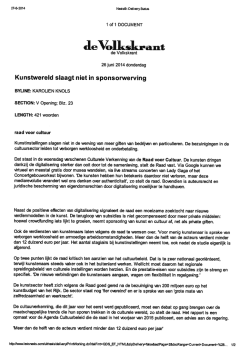 Volkskrant - Raad voor Cultuur