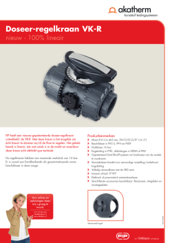 Doseer-regelkraan VK-R productleaflet