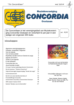 1 De Concordiaan is het verenigingsblad van Muziekvereni