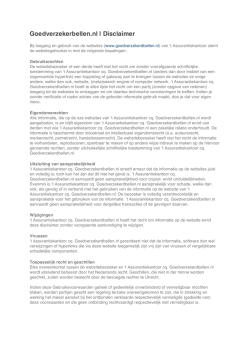 Goedverzekerbellen.nl | Disclaimer