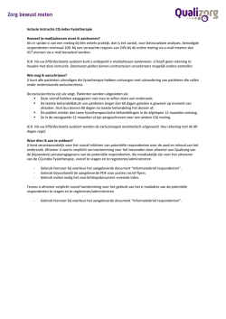 Inclusie Instructie CQ-index Fysiotherapie Hoeveel (e