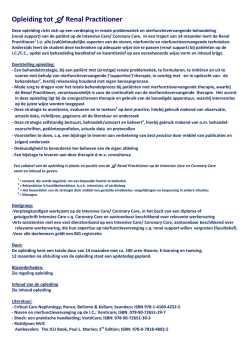 Opleiding tot  Renal Practitioner
