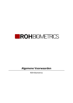 Algemene Voorwaarden ROH Biometrics