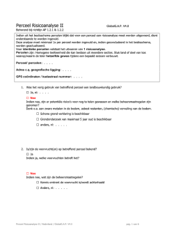identieke percelen 1 risicoanalyse Percelen hetzelfde