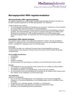Download het beroepsprofiel voor de MfN