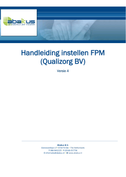 Handleiding instellen FPM (Qualizorg BV)