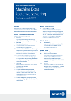 Machine Extra kostenverzekering