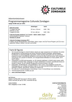 Programmamagazine Culturele Zondagen