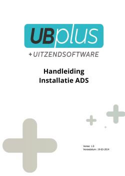 Handleiding Installatie ADS