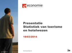 Presentatie Statistiek van toerisme en hotelwezen
