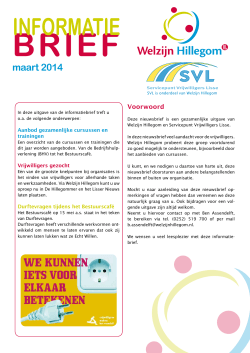 svl informatiebrief maart 2014 - Servicepunt Vrijwilligers Lisse