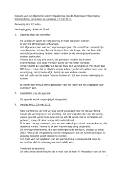 WVS Notulen ALV 17 mei 2014 - Watersport Vereniging Scharendijke