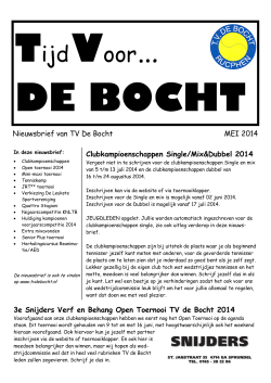 Nieuwsbrief van TV De Bocht MEI 2014 Clubkampioenschappen