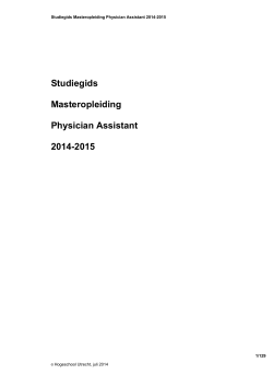Physician Assistant - studiegids 2014-2015