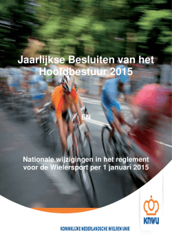 Jaarlijkse Besluiten 2015 - KNWU district Zuid