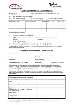 Doorlopende Machtiging SEPA overblijven (TSO)