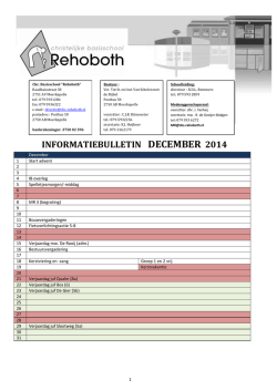 INFORMATIEBULLETIN DECEMBER 2014