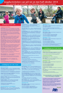 Een overzicht van activiteiten voor Rijswijkse kinderen en jongeren