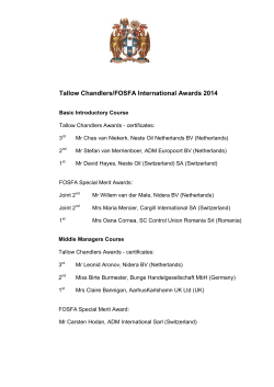 FOSFA winners 2014 - Tallow Chandlers