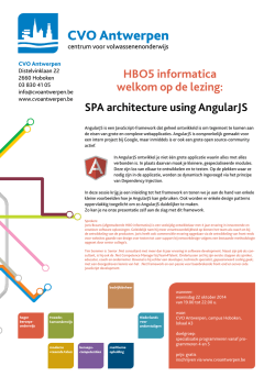 HBO5 informatica welkom op de lezing: SPA