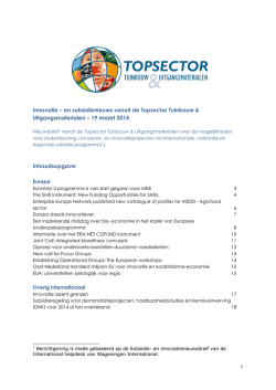 Innovatie – en subsidienieuws vanuit de Topsector Tuinbouw