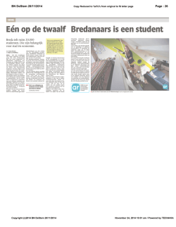 E&eacute;n op de twaalf Bredanaars is een student - Insight