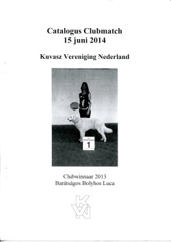 Klik hier voor de catalogus - Kuvasz Vereniging Nederland