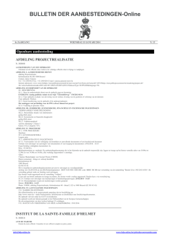 BULLETIN DER AANBESTEDINGEN