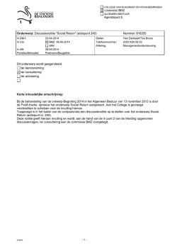 Discussienotitie Social Return