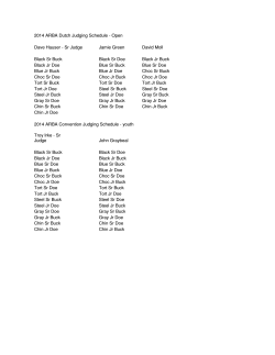 2014 ARBA Dutch Judging Schedule - Open Dave Hauser